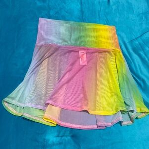 Colorful Rainbow Gradient Women's Mesh Skater Skirt